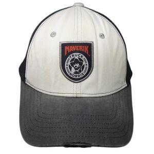 Maverik Trucker Hat White Gray One Size Truck Norris Mesh Back Snapback Graphic